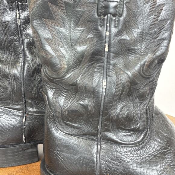 Ariat Black Pebbled Leather Western Boots Round Toe Tonal Stitching Men\'s 8.5 main image 10